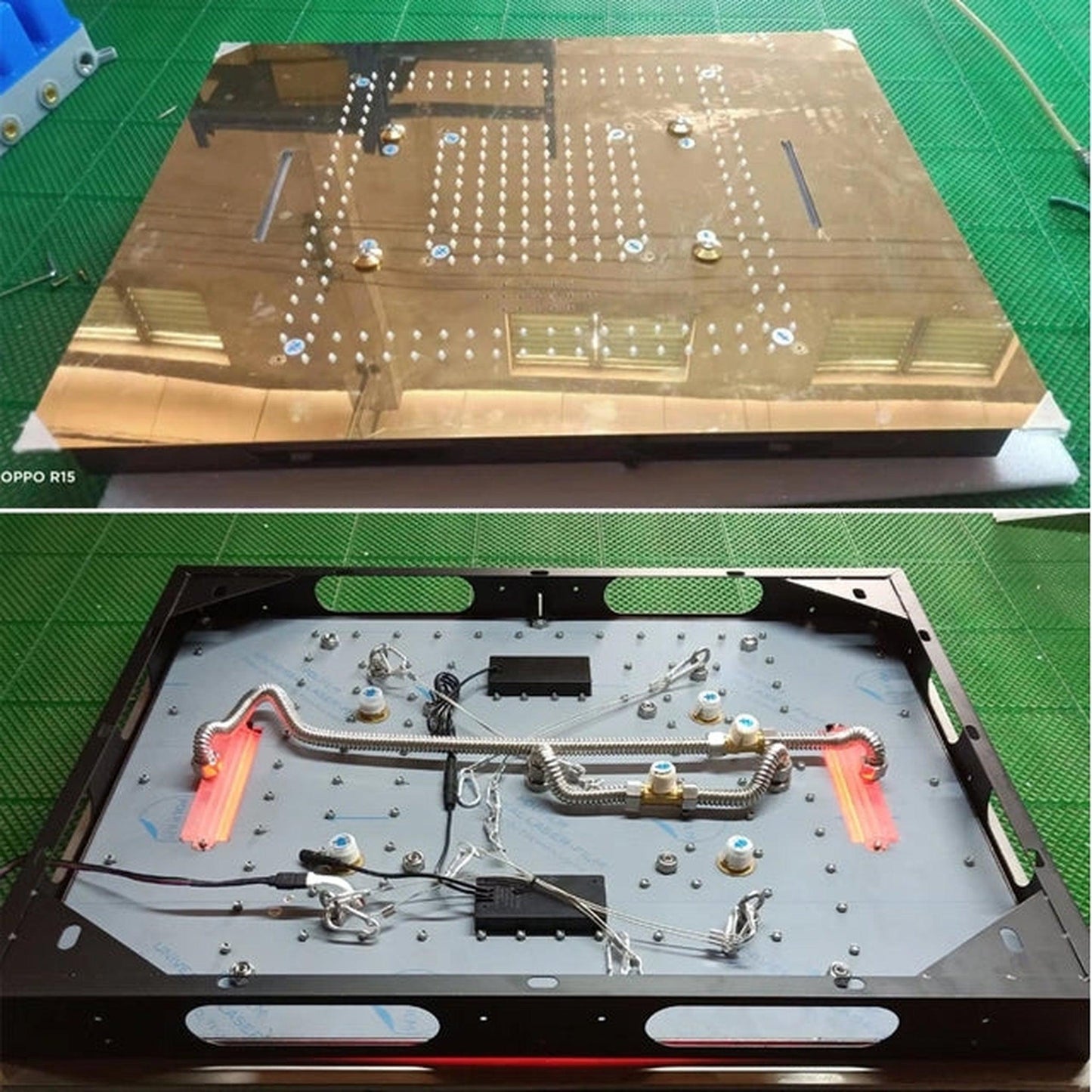 Fontana Avellino Gold Recessed Ceiling Mounted Thermostatic LED Remote Controlled Waterfall Rainfall Mist Shower System With 6-Jet Body Sprays and Hand Shower