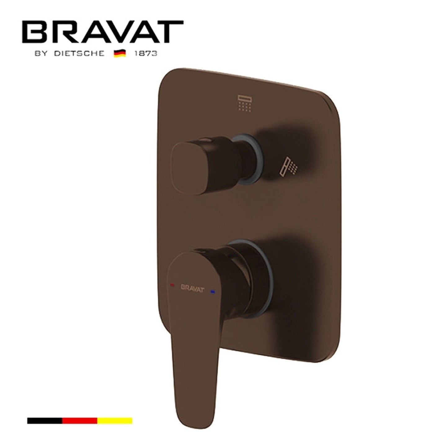 Fontana Bravat Light Oil Rubbed Bronze Ceiling Mounted LED Rainfall Shower System With Hand Shower and 3-Jet Body Sprays