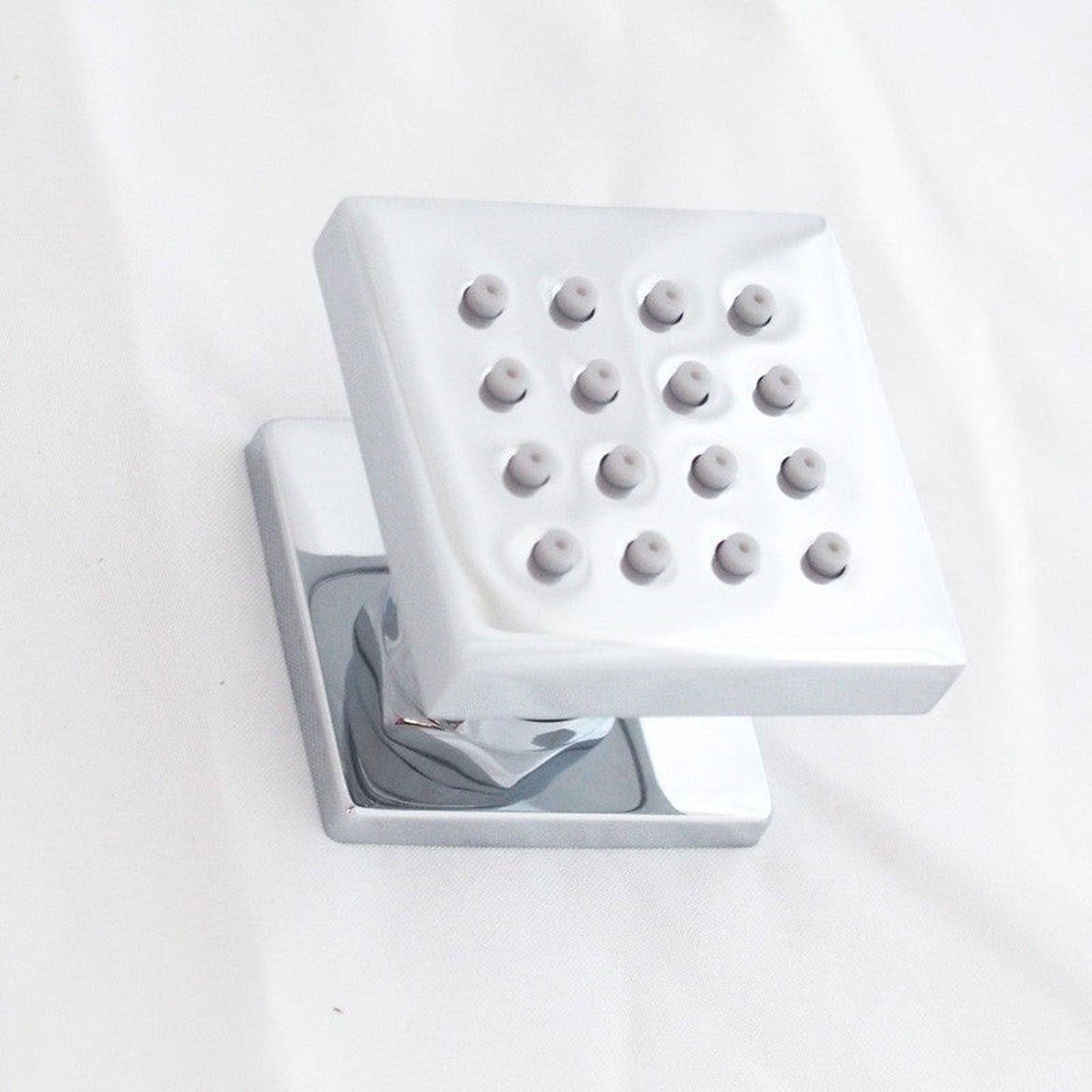 Fontana Lombardy 8" Chrome Large Square Wall-Mounted Shower System With 6-Massage Jets and Hand Shower