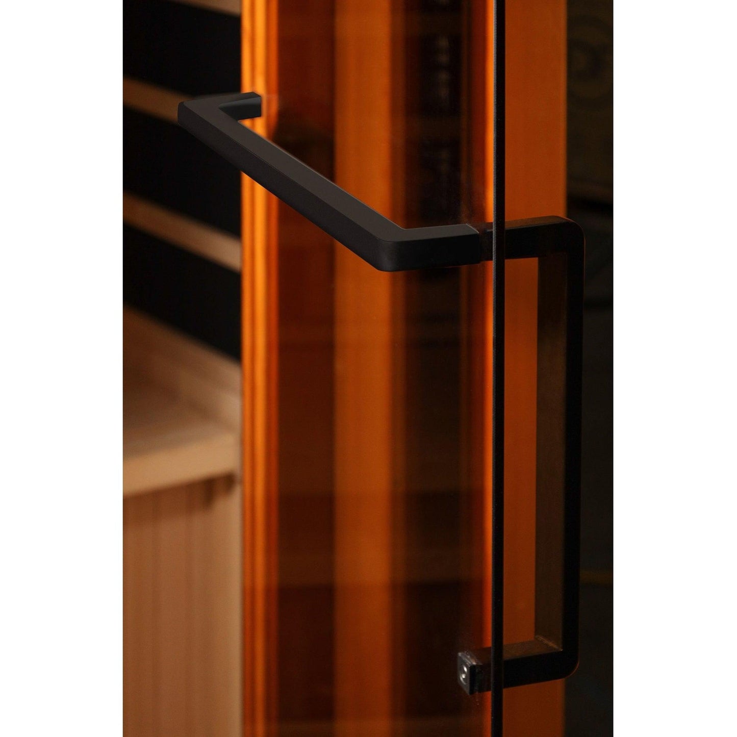 Golden Designs 3-Person Corner Full Spectrum PureTech Near Zero EMF FAR Infrared Carbon Sauna With 2 Himalayan Salt Bar in Canadian Hemlock