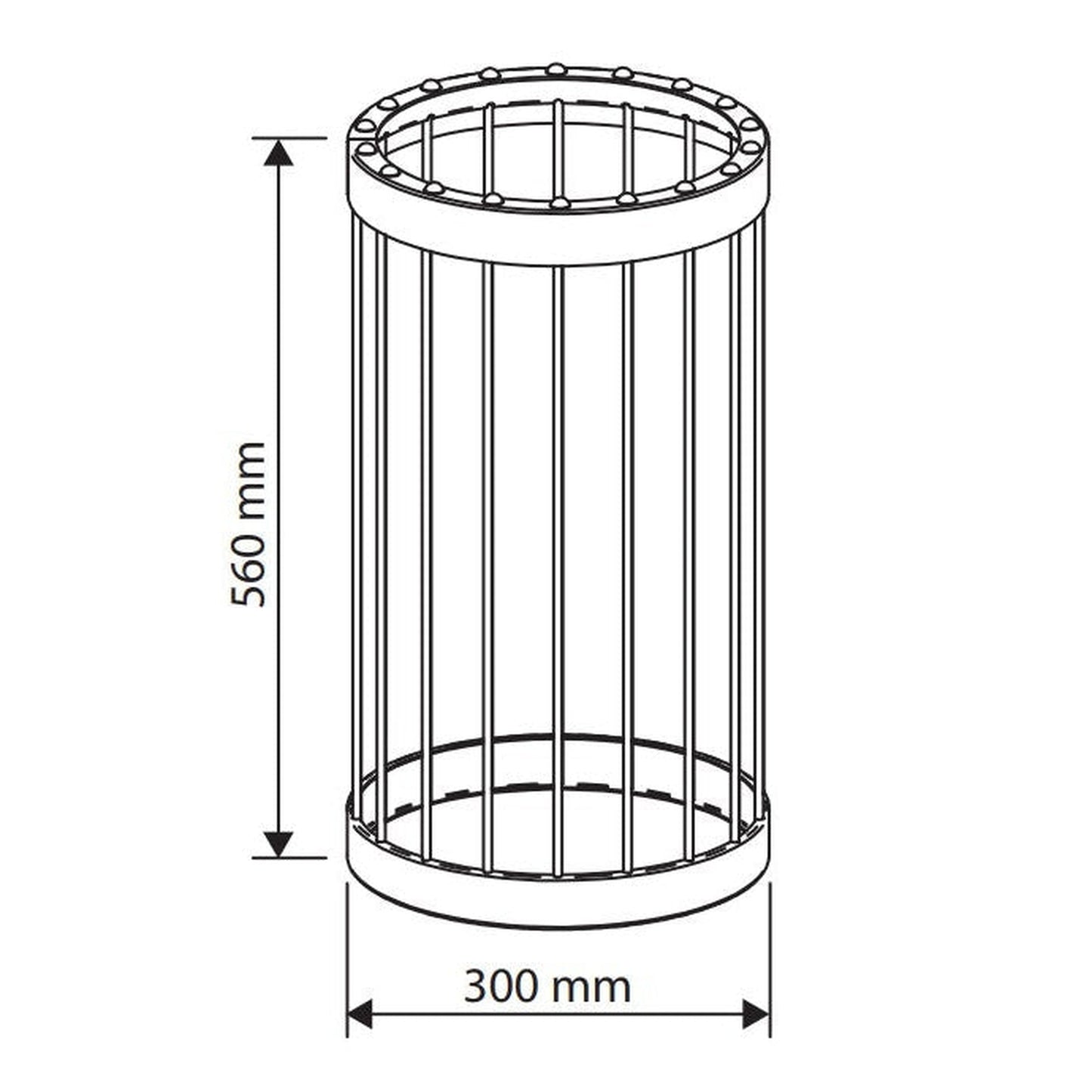 Harvia Legend WL300 11" W x 22" H Black Smoke Pipe Cover for Wood-Burning Heater