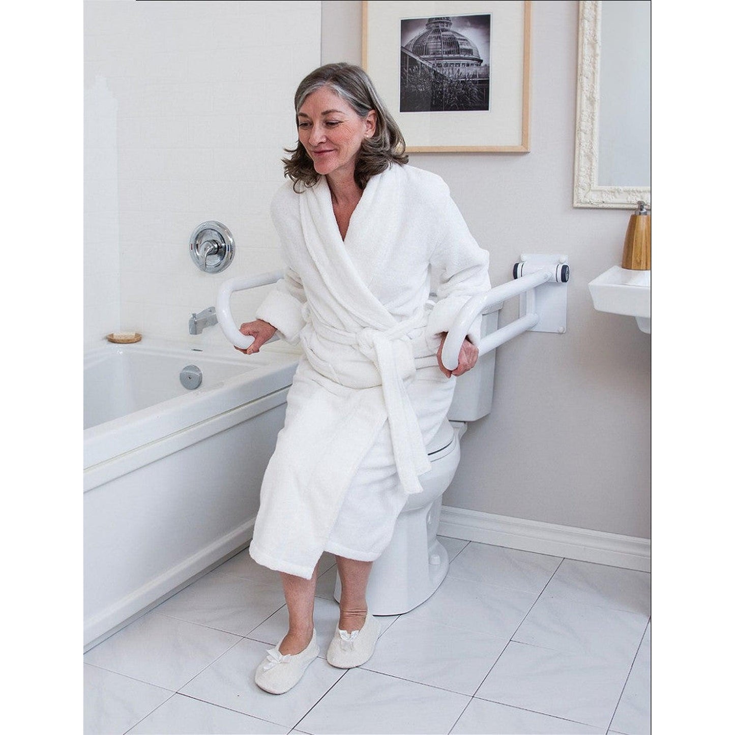 HealthCraft PT Rail 32" White Left and Right Side Grab Bar