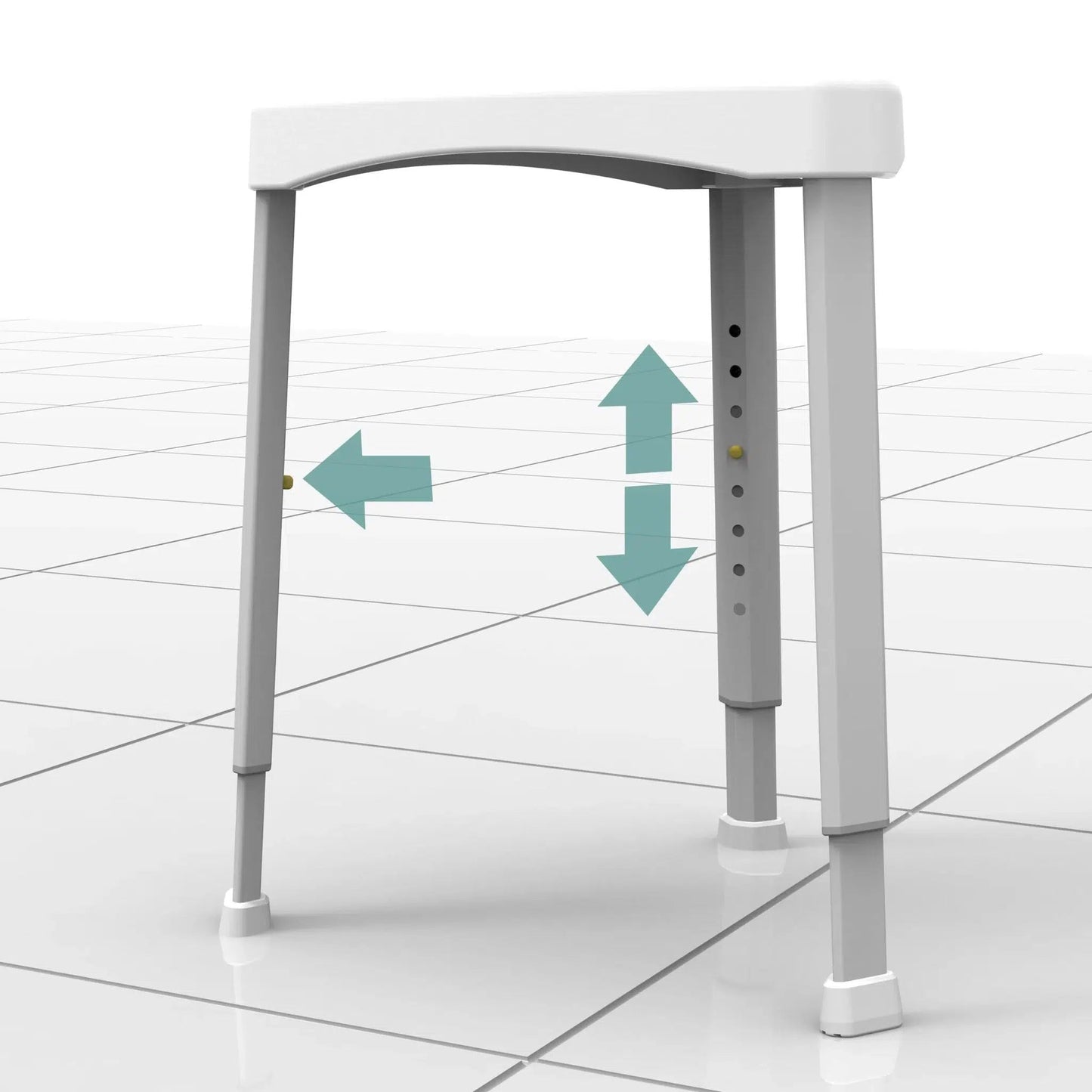 HealthCraft White Height Adjustable Shower Stool