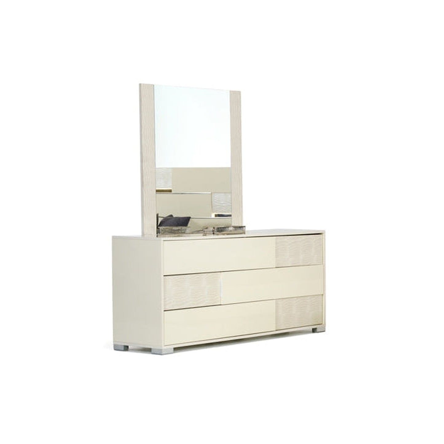 HomeRoots 41" MDF And Glass Mirror In Beige