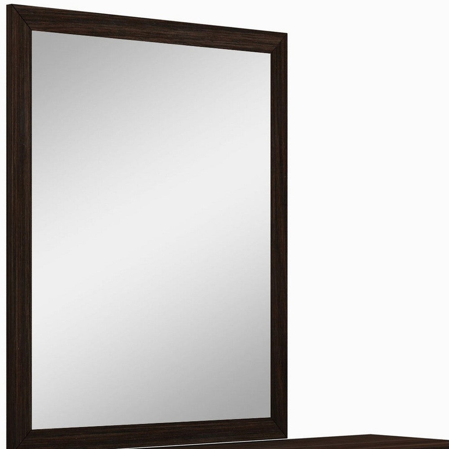 HomeRoots 43" Refined High Gloss Mirror In Wenge Finish