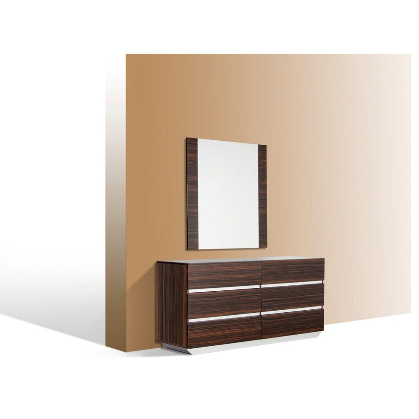 HomeRoots 45" MDF Glass And Veneer Mirror In Ebony
