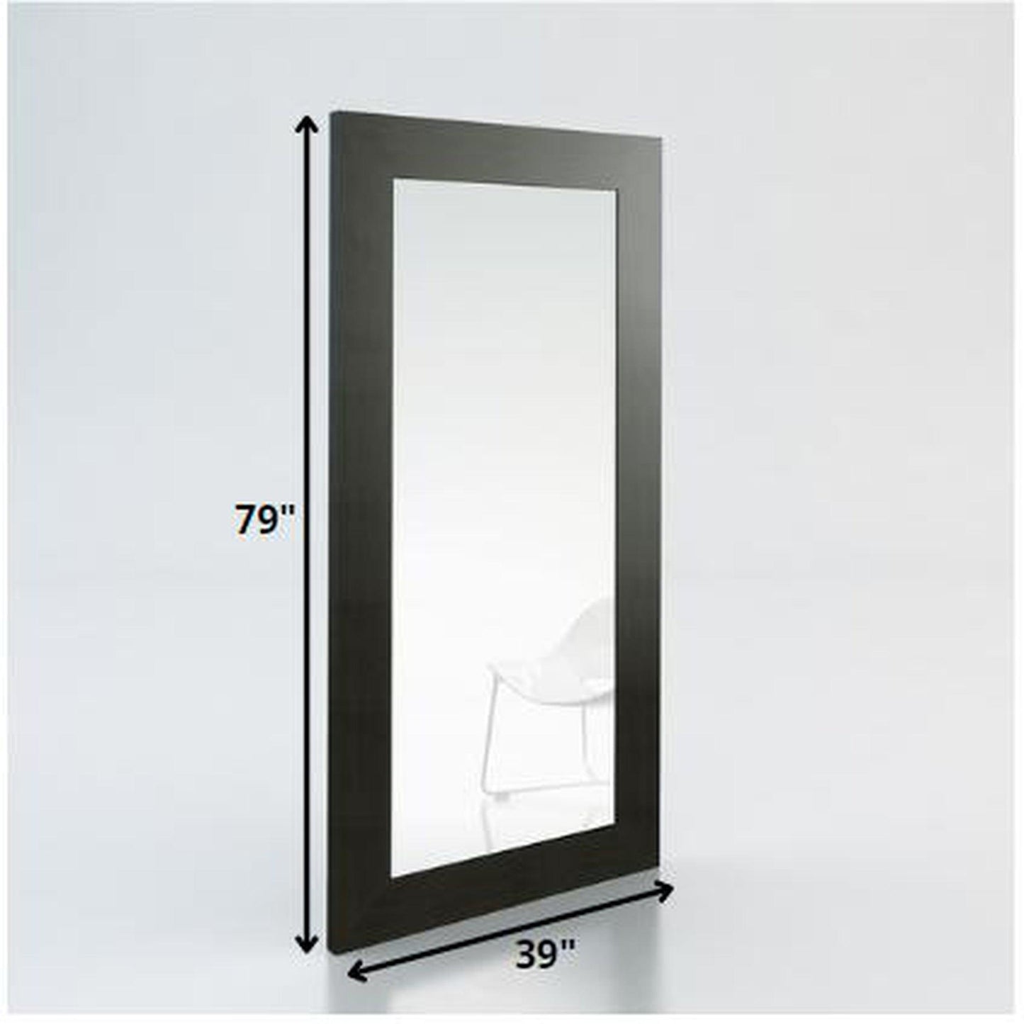 HomeRoots 79" Wenge MDF Veneer And Glass Mirror In Black