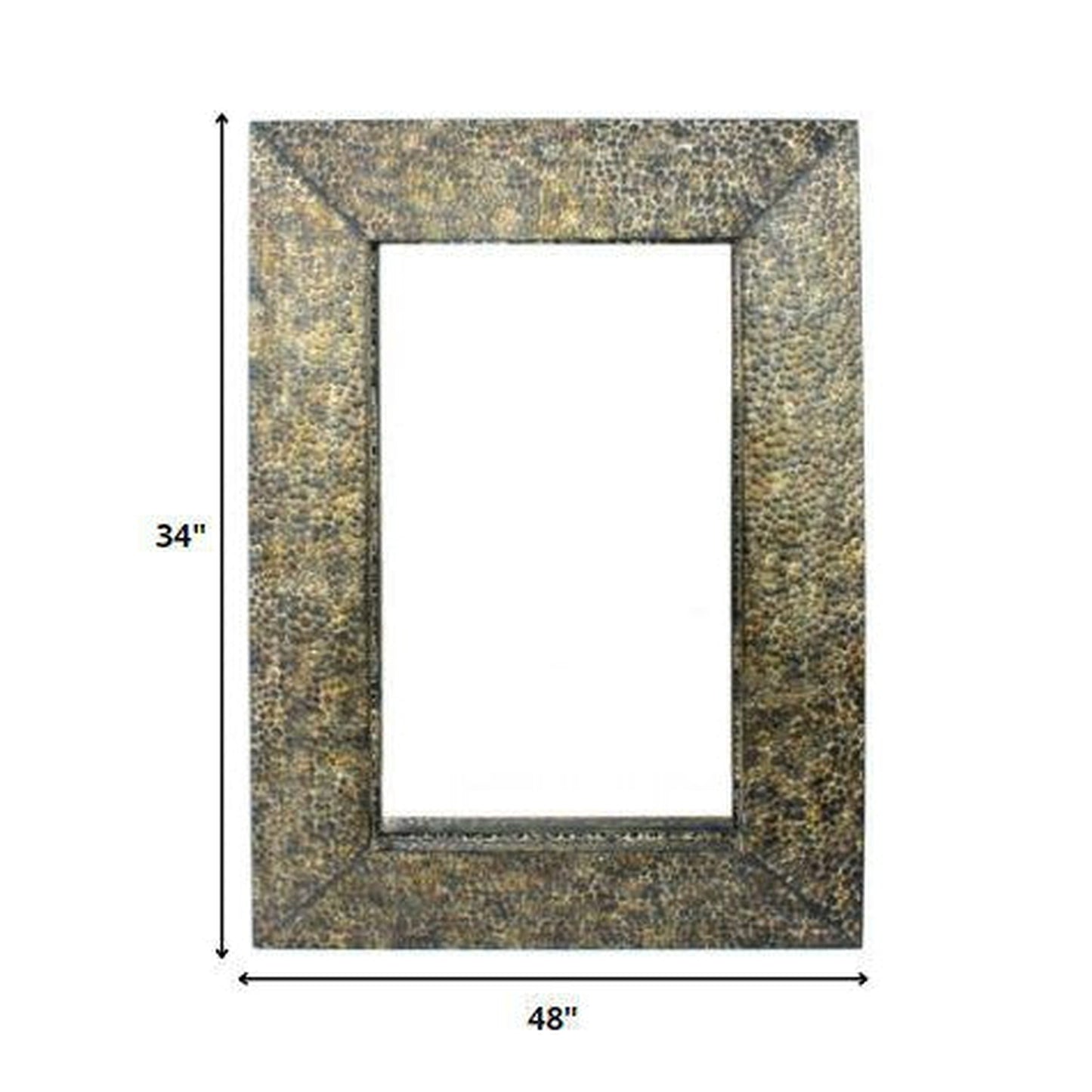 HomeRoots Dressing Mirror With Gravel-Like Mosaic Frame In Bronze Finish
