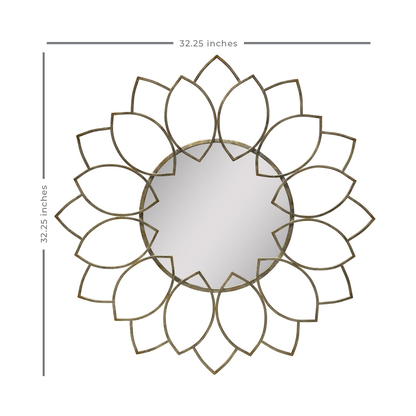 HomeRoots Metal Wall Mirror In Antique Bronze Finish