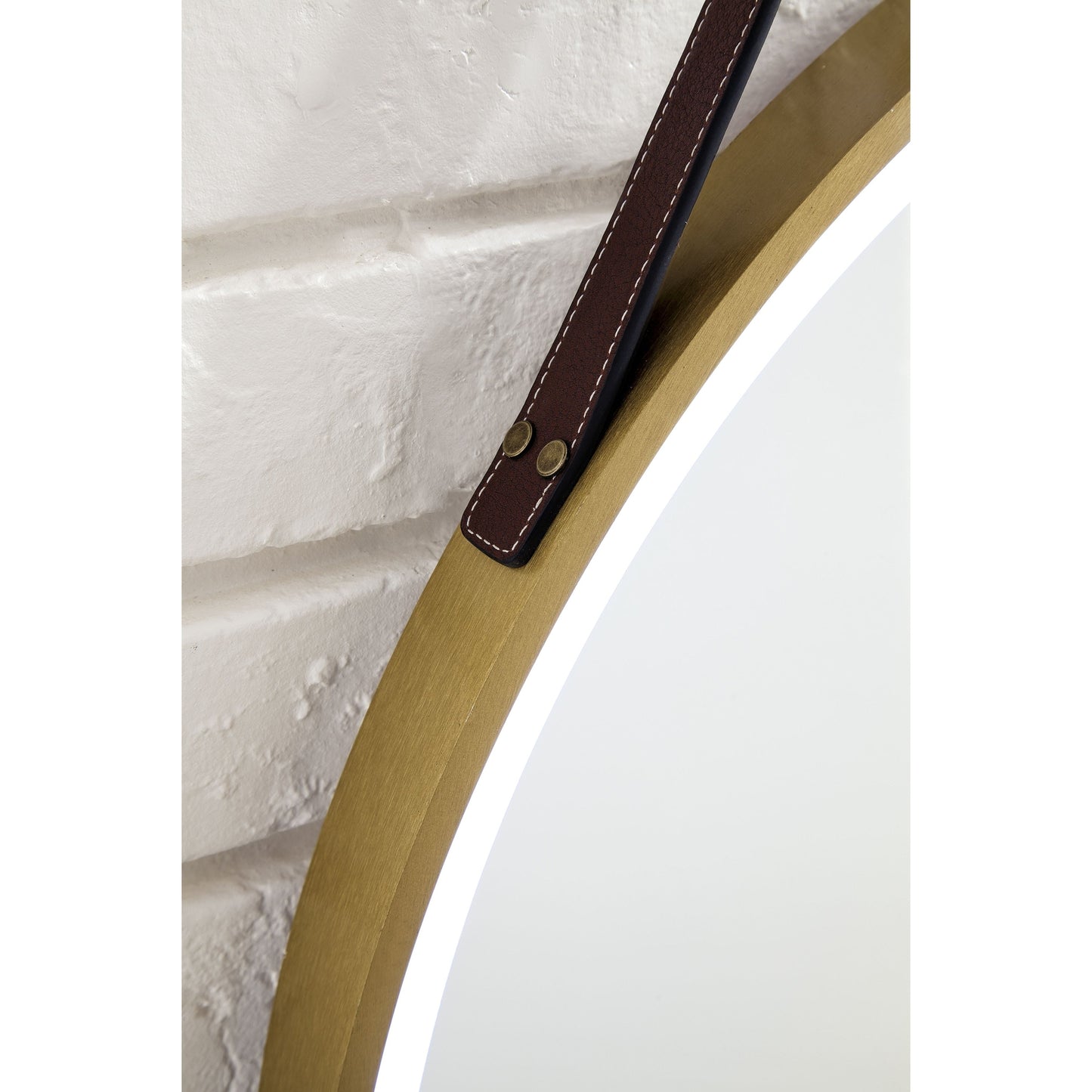 James Martin Annapolis 28" x 37" Brushed Gold Round Anti-Fogging LED Mirror