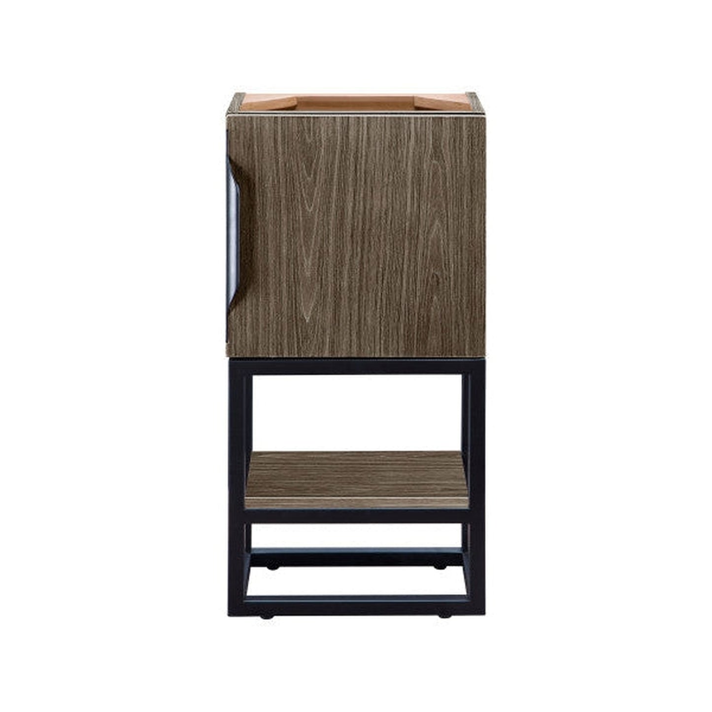 James Martin Columbia 16" Single Ash Gray Bathroom Vanity With Matte Black Hardware