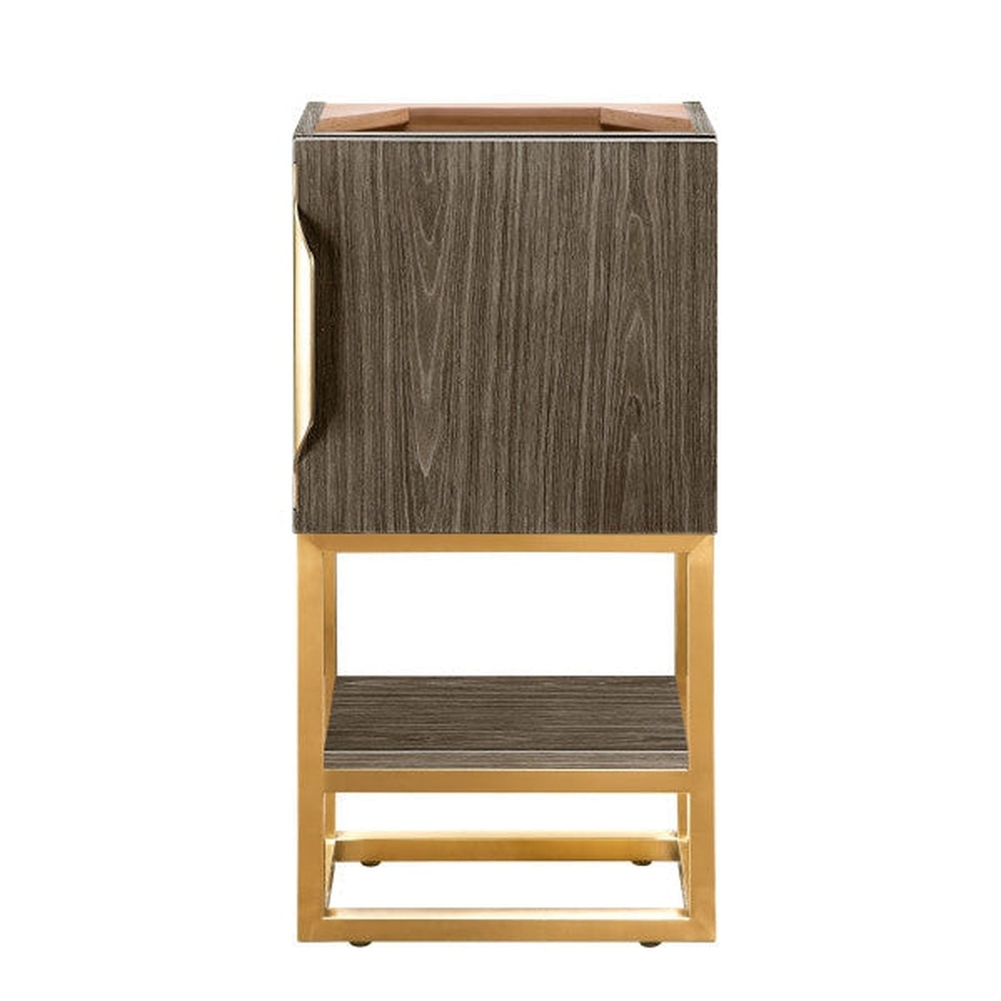 James Martin Columbia 16" Single Ash Gray Bathroom Vanity With Radiant Gold Hardware