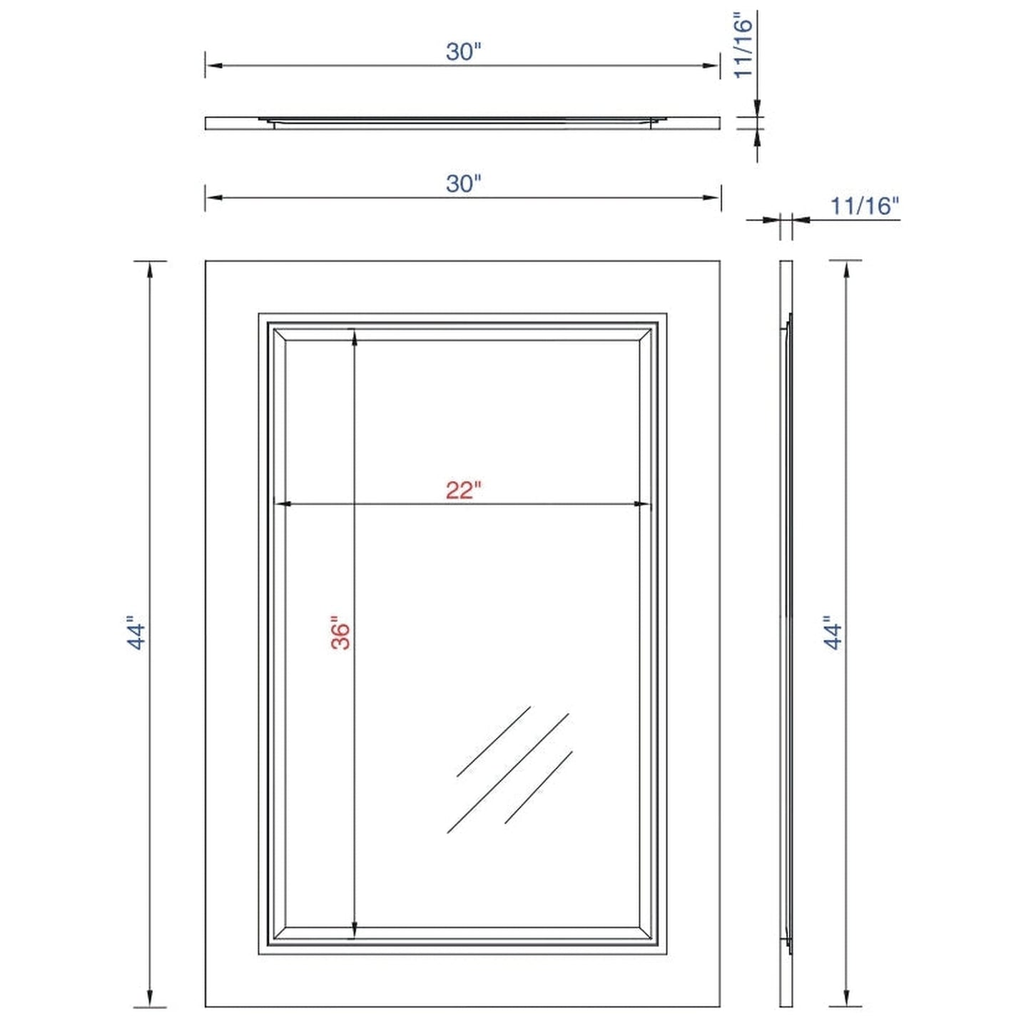 James Martin Metropolitan 30" x 44" Silver Oak Rectangular Mirror