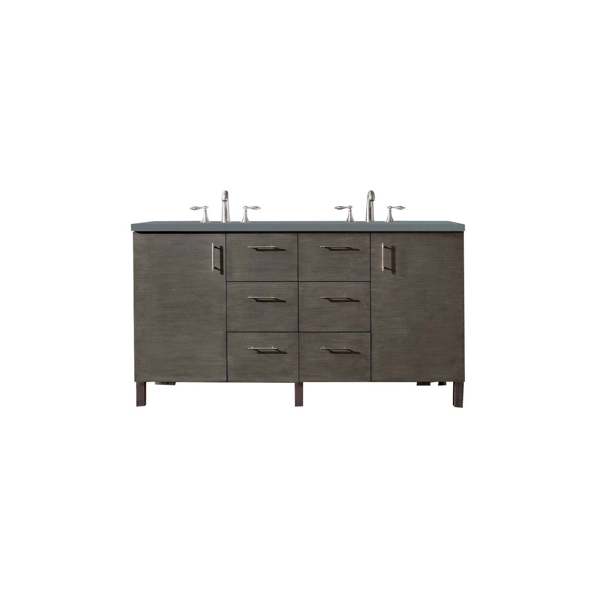 James Martin Metropolitan 60" Double Silver Oak Bathroom Vanity With 1 US Bath Store
