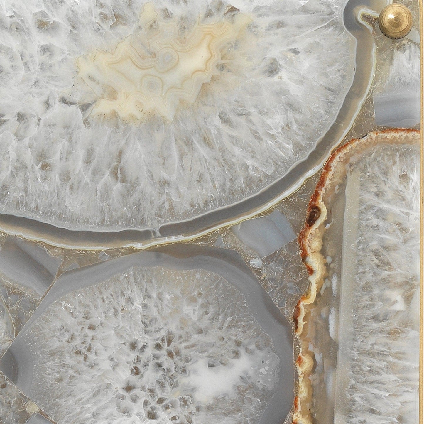 Jamie Young Adeline 6" x 19" 2-Light Rectangular Agate Resin and Antique Brass Wall Sconce