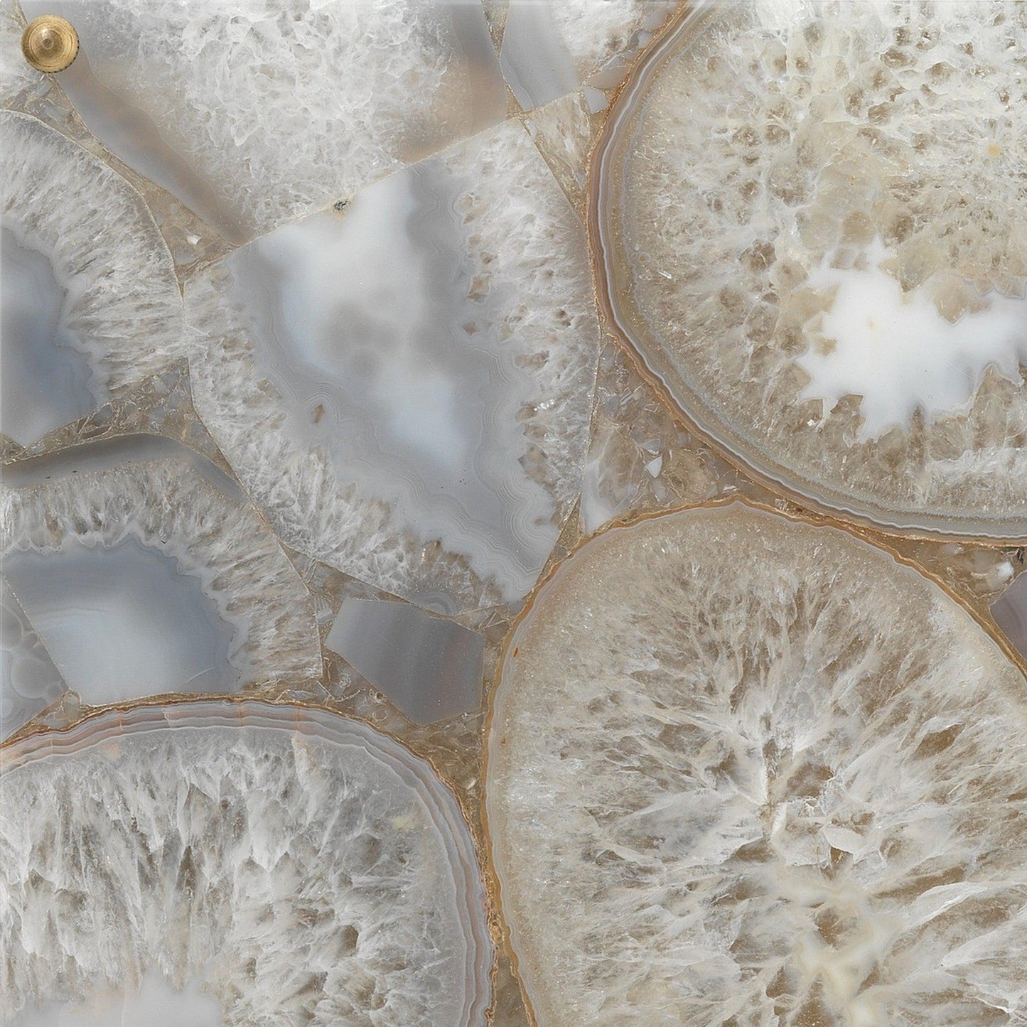 Jamie Young Adeline 9" 1-Light Square Agate Resin and Antique Brass Wall Sconce