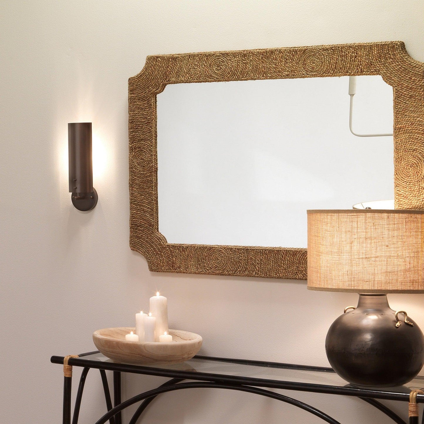 Jamie Young Olympic 5" x 16" 1-Light Antique Brass Metal Wall Sconce