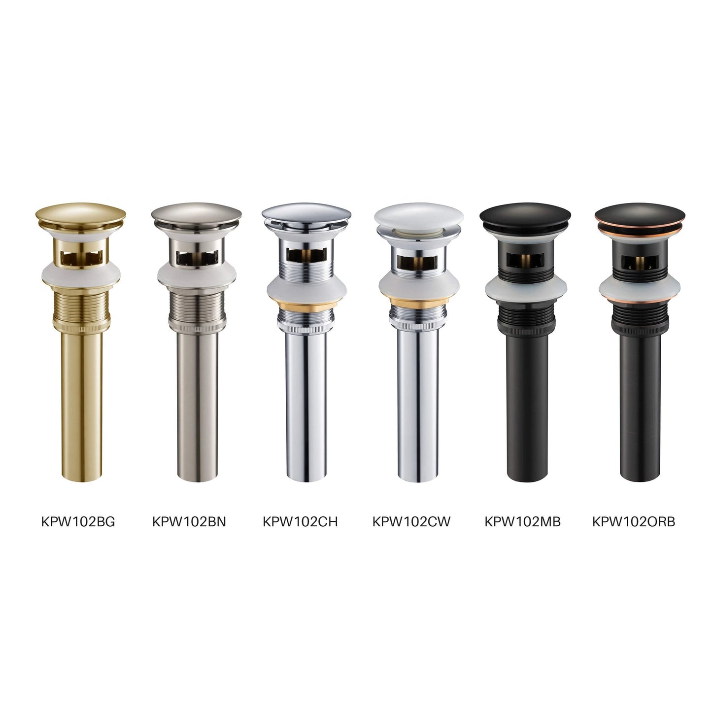 KIBI Brass Bathroom Sink Pop-Up Drain Stopper Full Cover With Overflow in Oil Rubbed Bronze Finish