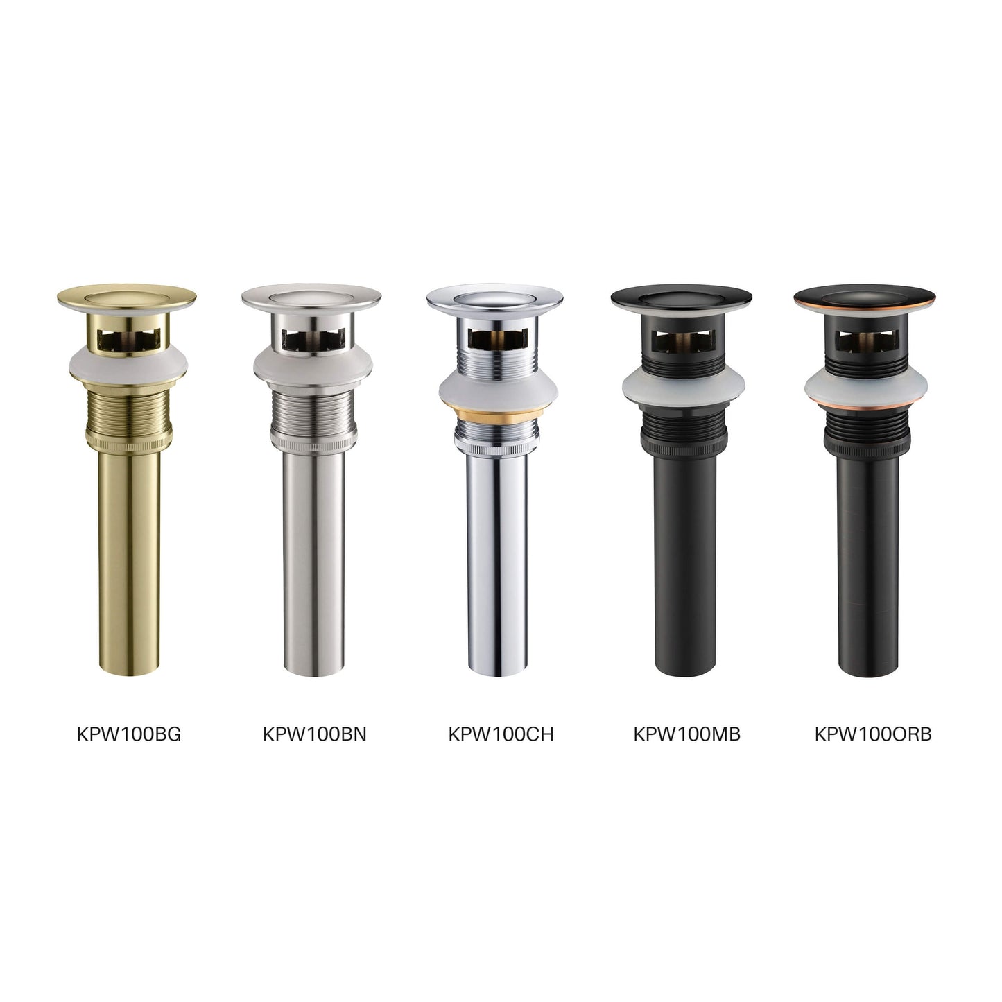 KIBI Brass Bathroom Sink Pop-Up Drain Stopper Small Cover With Overflow in Brushed Nickel Finish