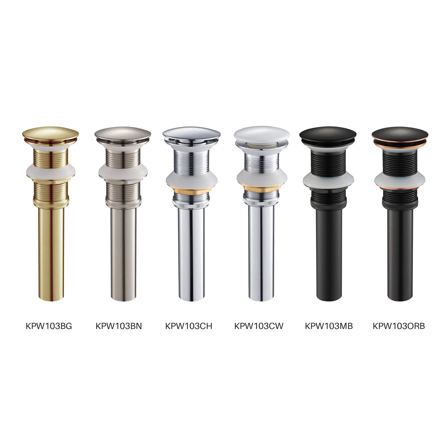 KIBI Brass Bathroom Vessel Sink Pop-Up Drain Stopper Full Cover Without Overflow in Brushed Gold Finish