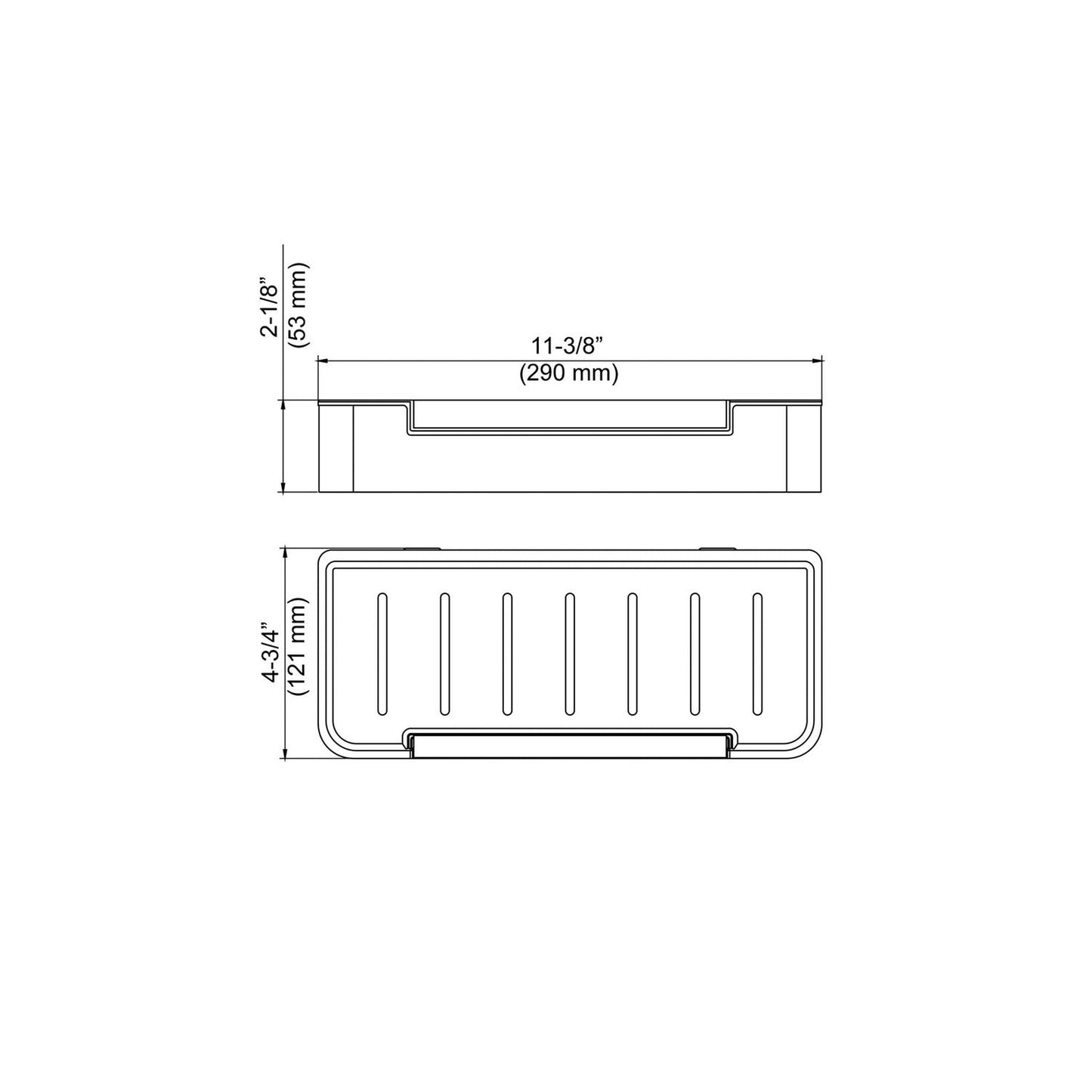 KIBI Deco Bathroom Shower Basket in Chrome Finish
