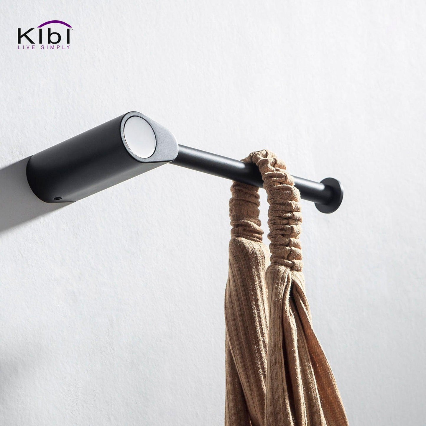 KIBI Volcano Brass Bathroom Tissue Holder in Chrome Black Finish