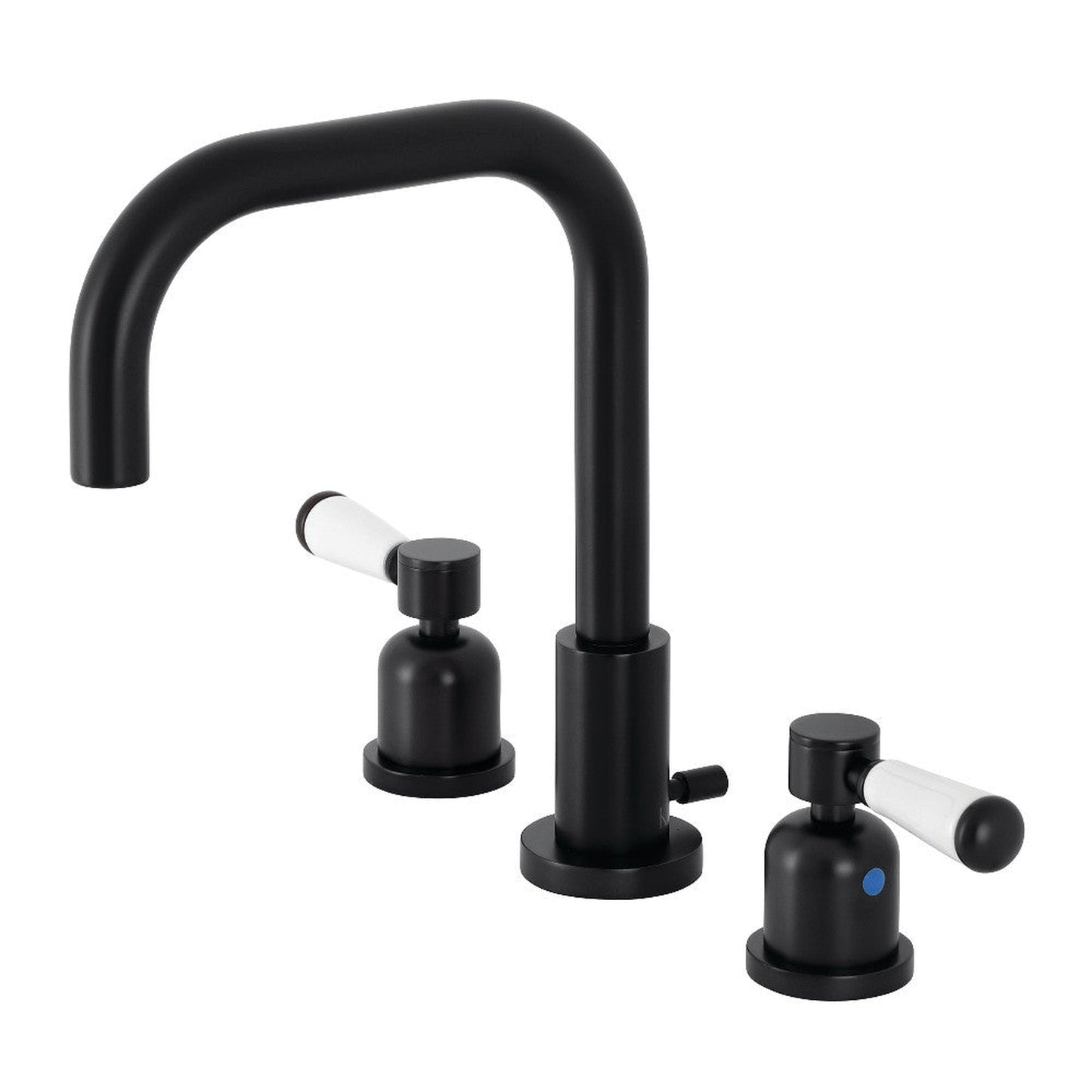 Kingston Brass FSC8930DPL Paris Widespread Bathroom Faucet with Brass Pop-Up, Matte Black
