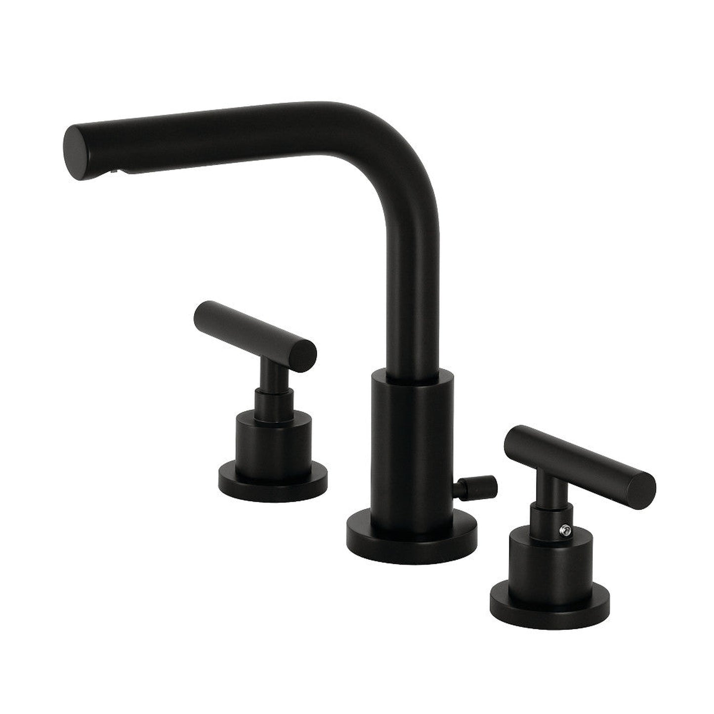 Kingston Brass FSC8950CML Manhattan Widespread Bathroom Faucet with Brass Pop-Up, Matte Black