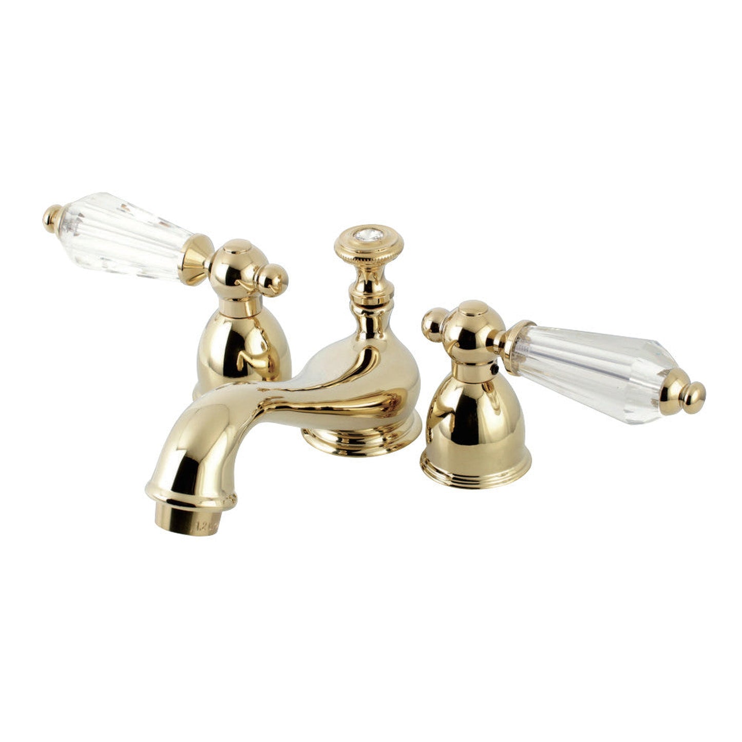 Kingston Brass KS3952WLL Wilshire Mini-Widespread Bathroom Faucet with Brass Pop-Up, Polished Brass