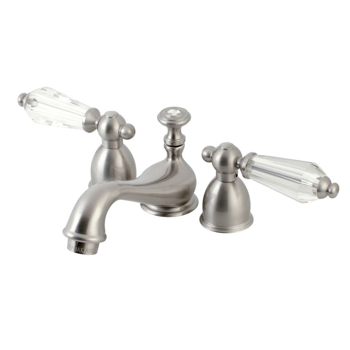 Kingston Brass KS3958WLL Wilshire Mini-Widespread Bathroom Faucet with Brass Pop-Up, Brushed Nickel