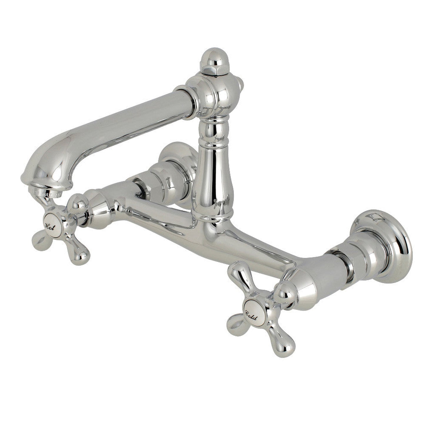 Kingston Brass KS7241AX 8-Inch Center Wall Mount Bathroom Faucet, Polished Chrome