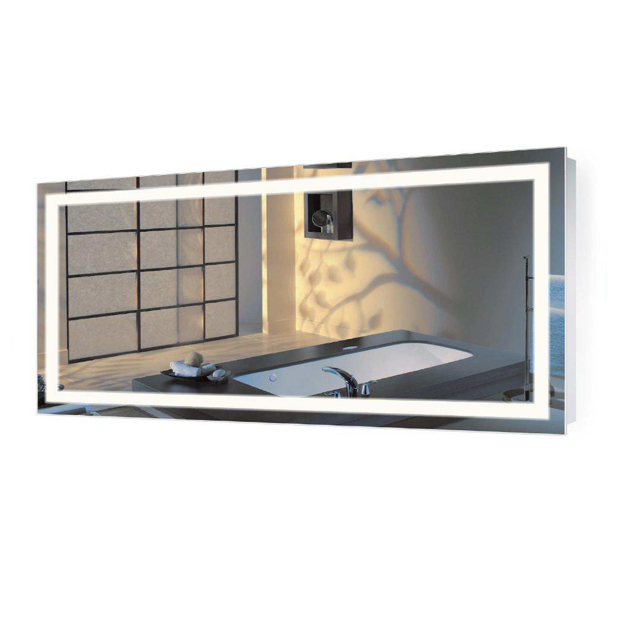 Full Length Mirror Wall Mounted Lighted Dressing Make Up Mirror  Bathroom/Bedroom/Living Room/Dining Room/Entry Dimmer Touch Switch - Accent  Mirror