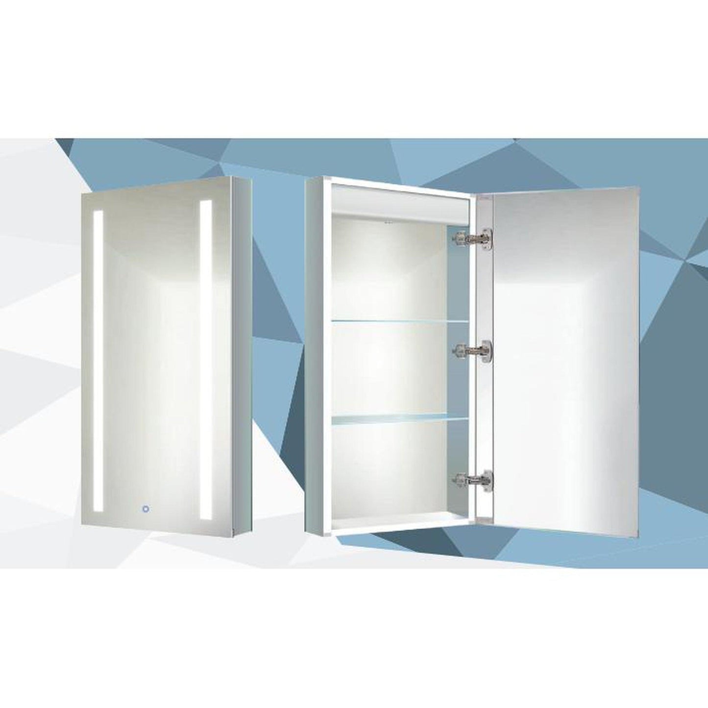 Krugg Reflections Kinetic Bathroom Medicine Mirror Cabinet Electrical Door Color Temperature 3000K-6000K