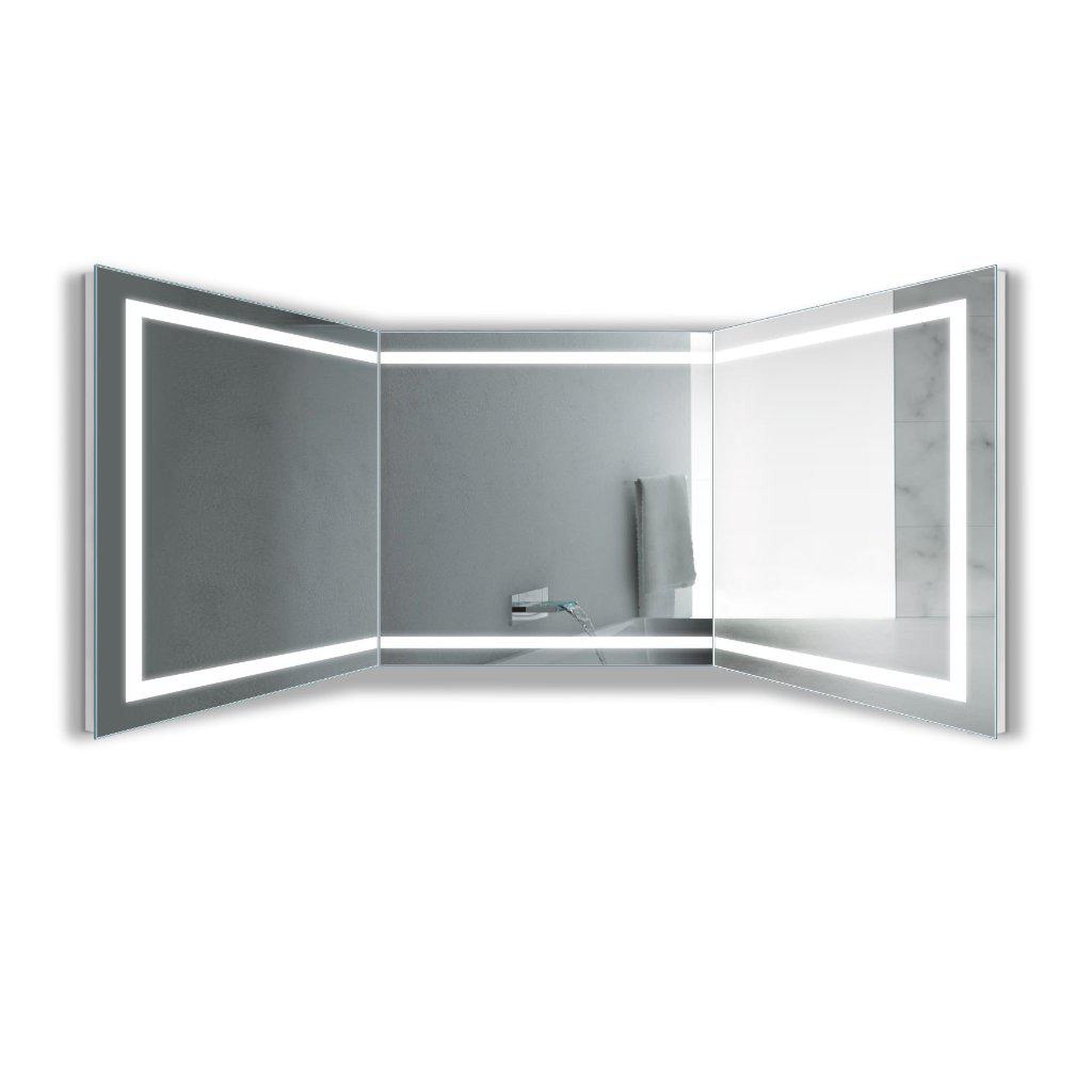 LUVODI Large Bathroom Mirror Wall Mounted 3D Luxury Silver Wall