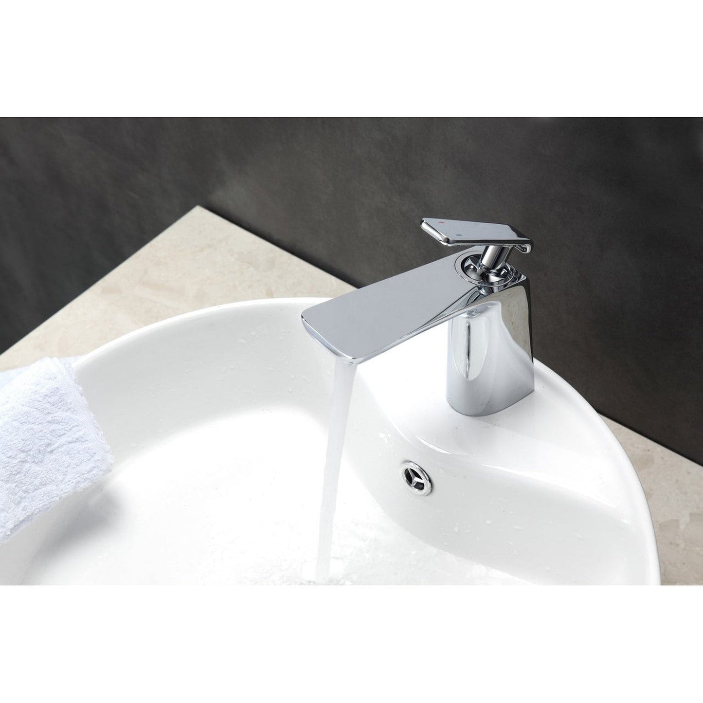 KubeBath Aqua Adatto 7" Single Hole Polished Chrome Bathroom Faucet