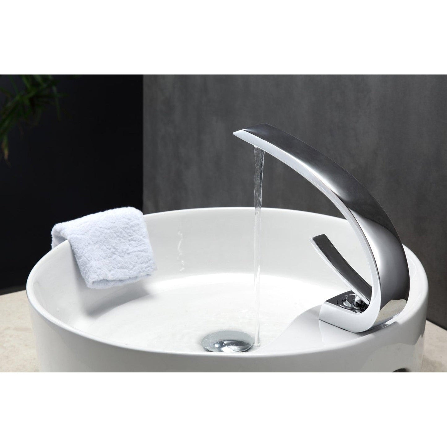 KubeBath Aqua Arcco 6" Single Lever Polished Chrome Modern Bathroom Faucet