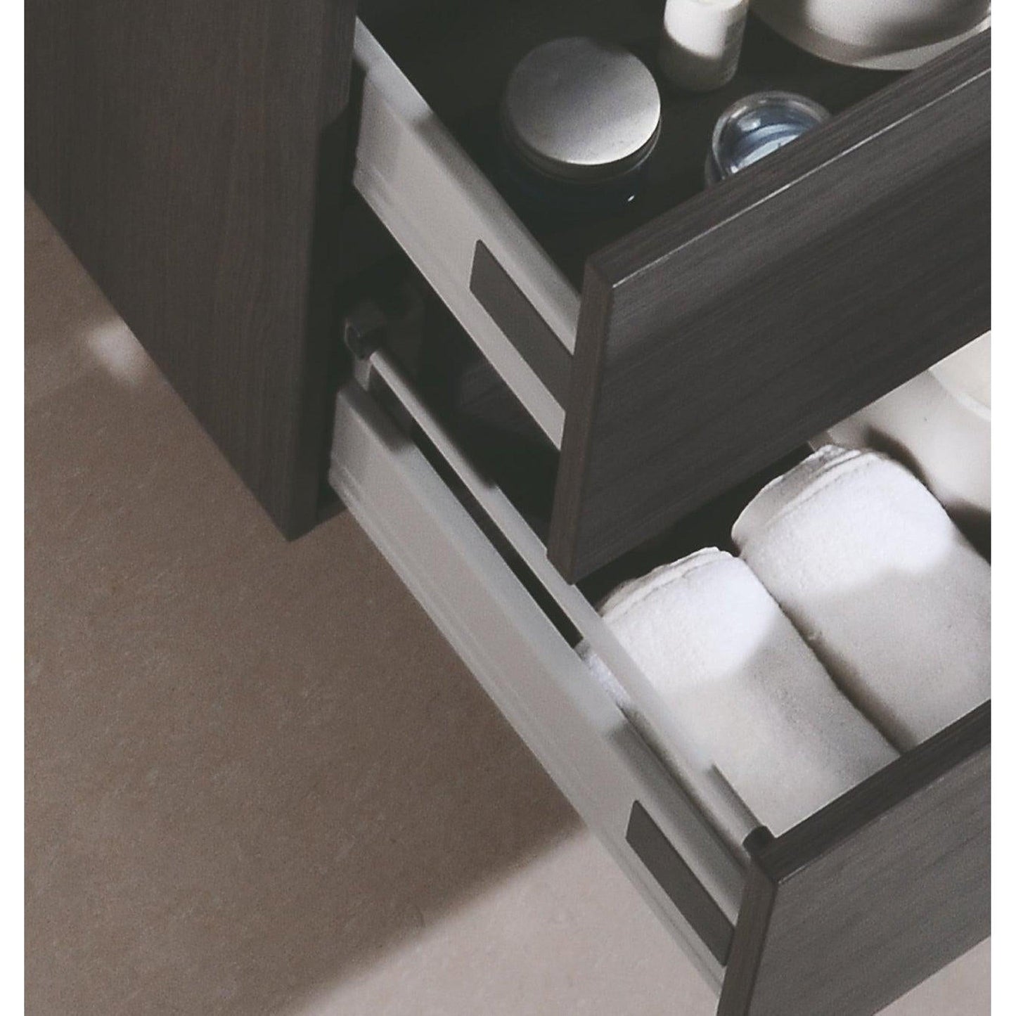 KubeBath Bliss 24" Gray Oak Wall-Mounted Modern Bathroom Vanity With Single Integrated Acrylic Sink With Overflow