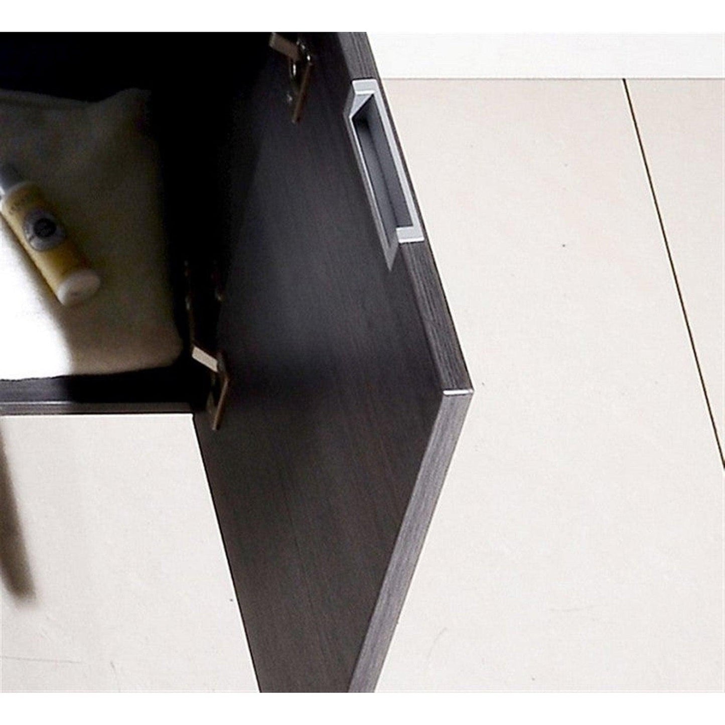 KubeBath Bliss 48" Gray Oak Wall-Mounted Modern Bathroom Vanity With Single Integrated Acrylic Sink With Overflow