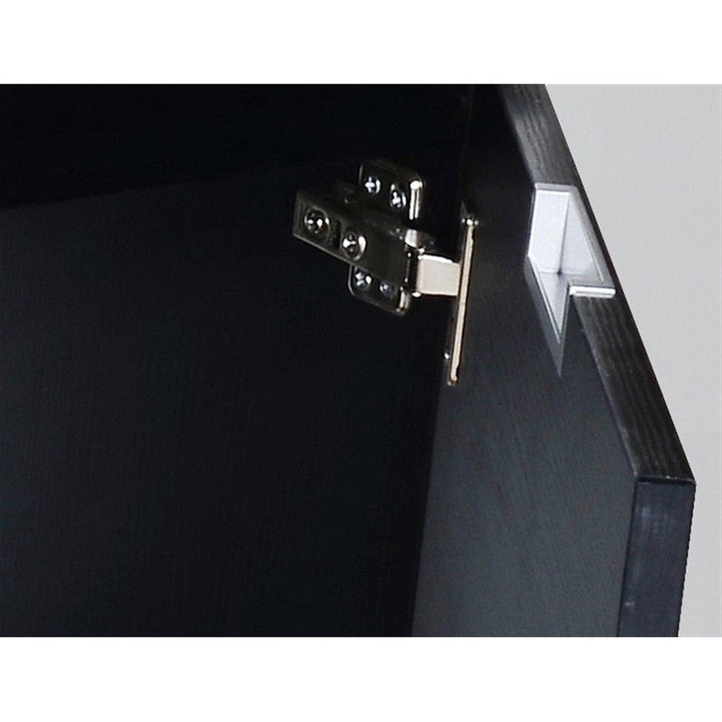 KubeBath Bliss 60" Black Wall-Mounted Modern Bathroom Vanity With Single Integrated Acrylic Sink With Overflow