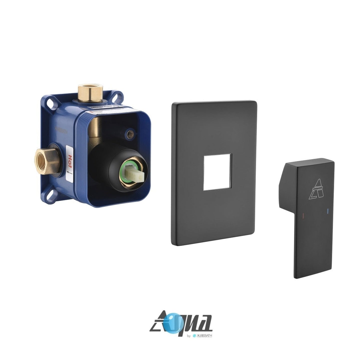 Kubebath Aqua Piazza 12" Matte Black Ceiling Mount Square Rain Shower Set