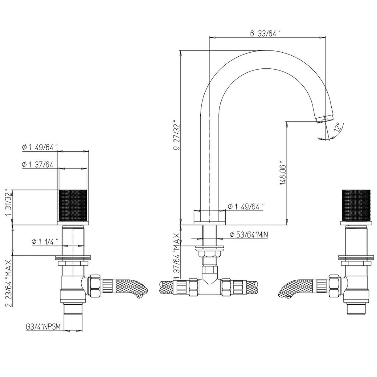 LaToscana Alessandra Chrome Roman Tub Faucet With Grip Handles