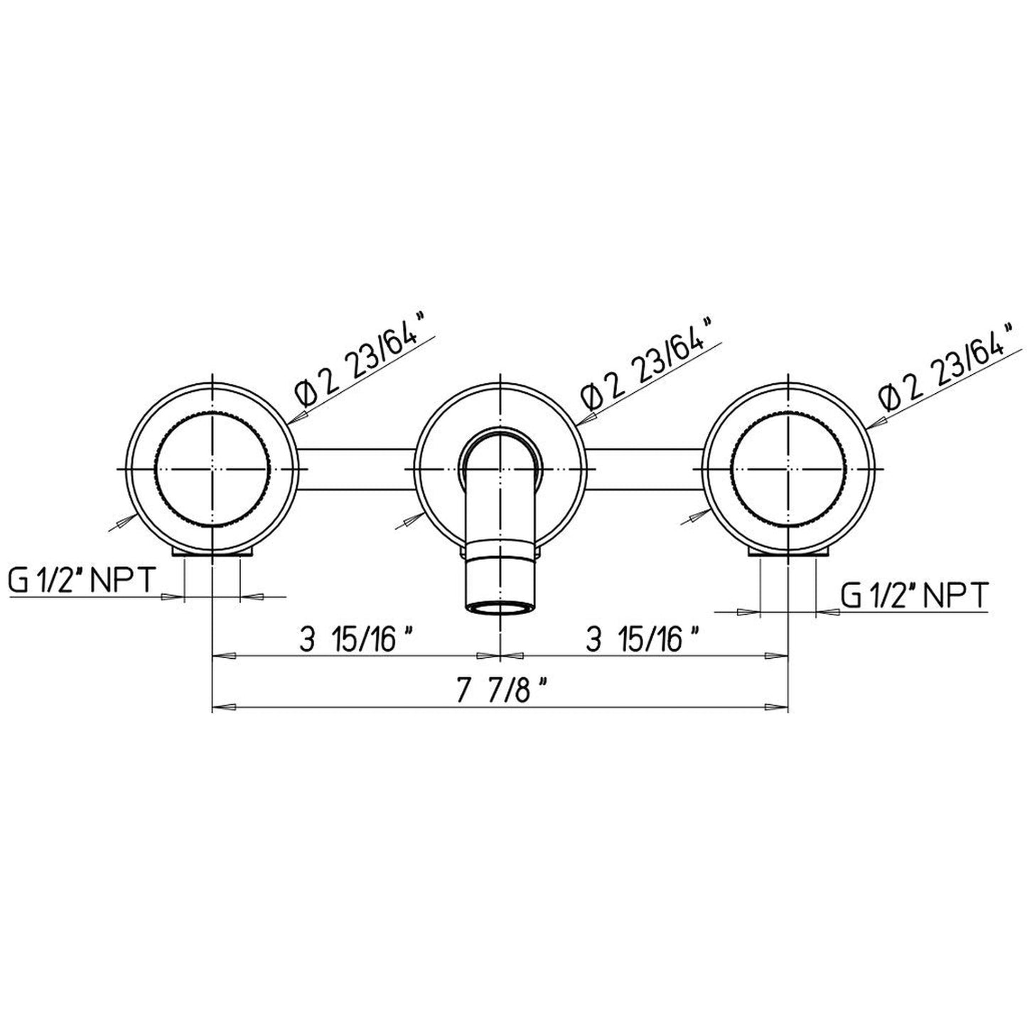 LaToscana Alessandra Chrome Wall-Mounted Lavatory Faucet With Grip Handles