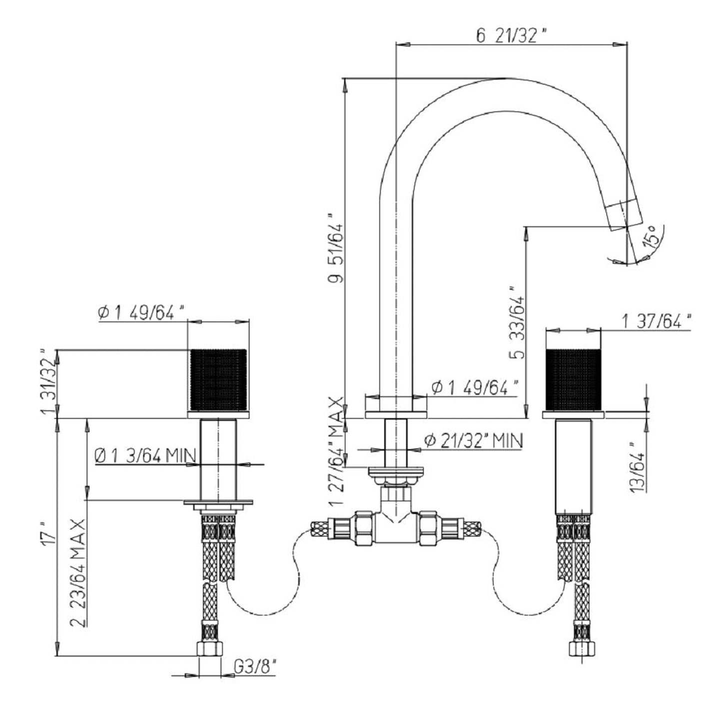 LaToscana Alessandra Chrome Widespread Lavatory Faucet With Grip Handles