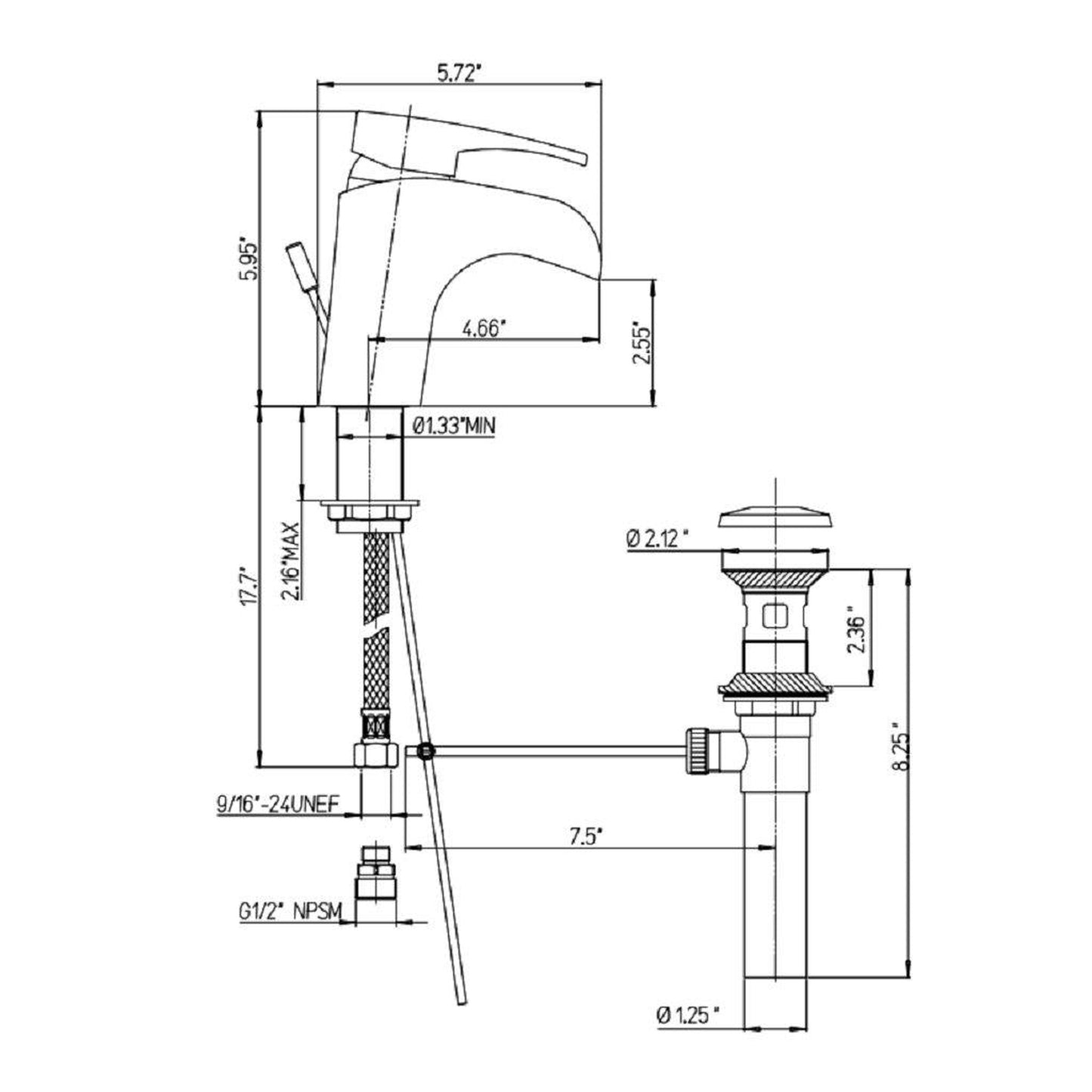 LaToscana E-Commerce Chrome Dax Waterfall Single Control Vessel Faucet