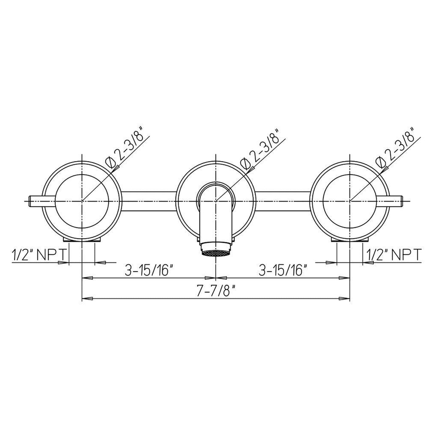 LaToscana Elba Chrome Wall-Mounted Lavatory Faucet With Lever Handles