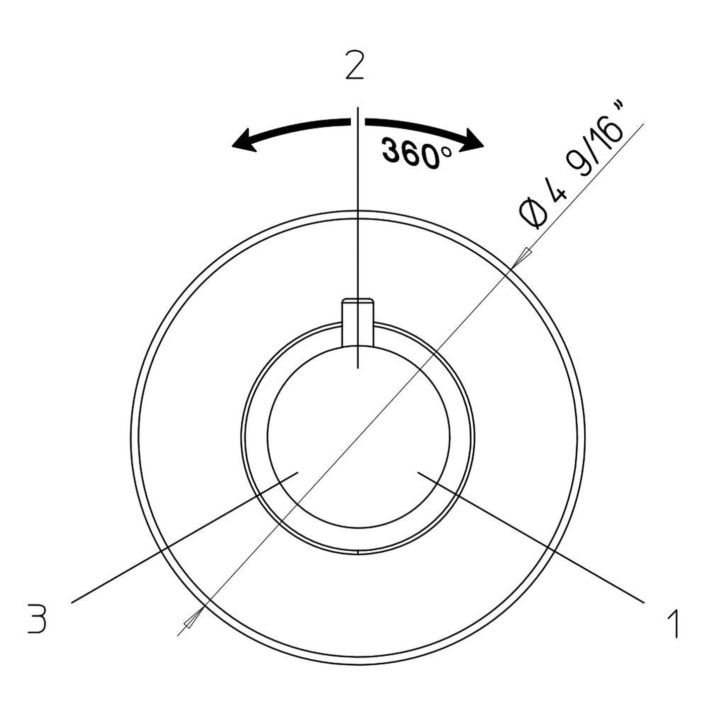LaToscana Elba Matt Gold 3-Way Diverter Trim