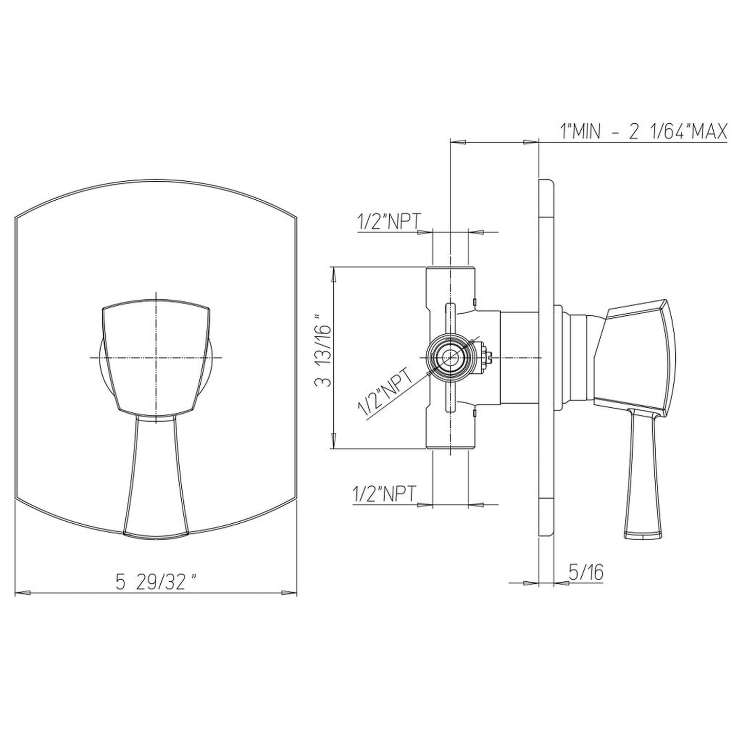 LaToscana Lady Brushed Nickel Pressure Balance Shower Set Trim