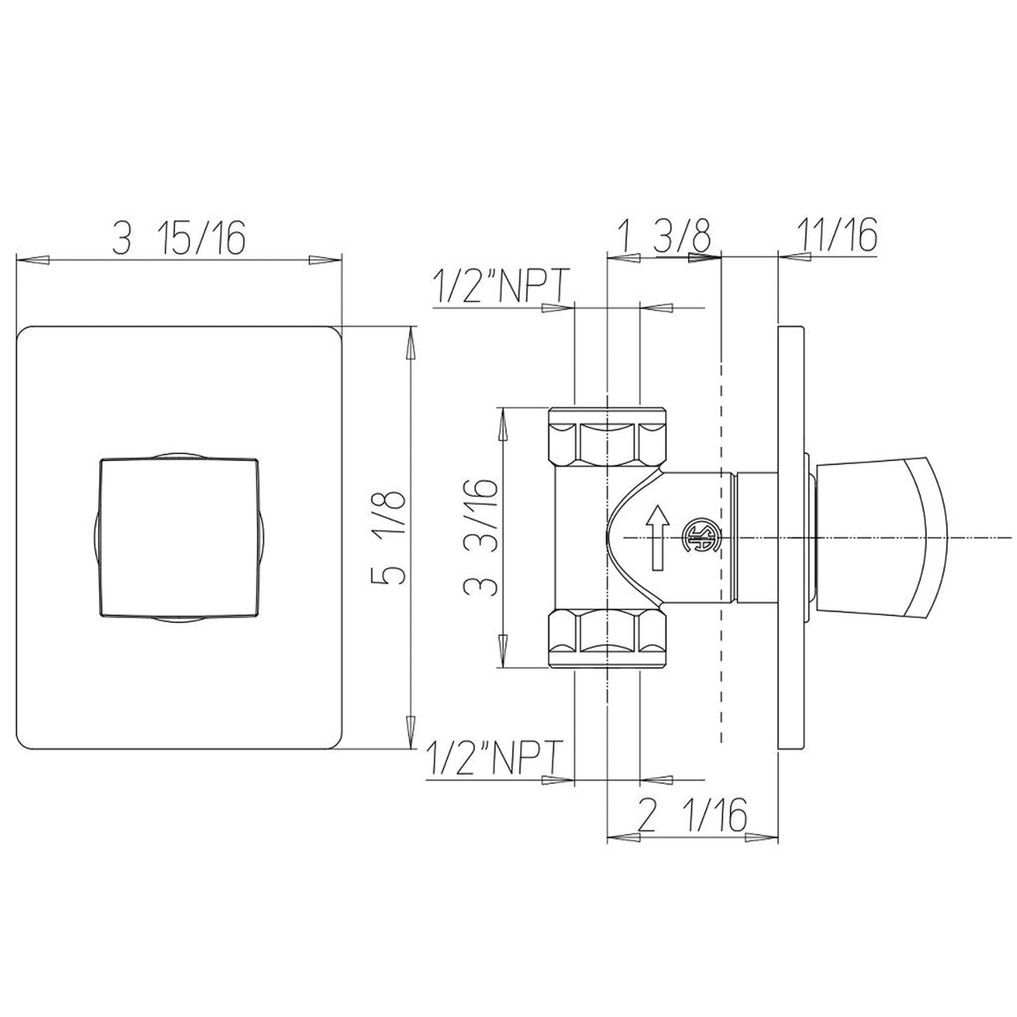 LaToscana Lady Chrome Volume Control Trim