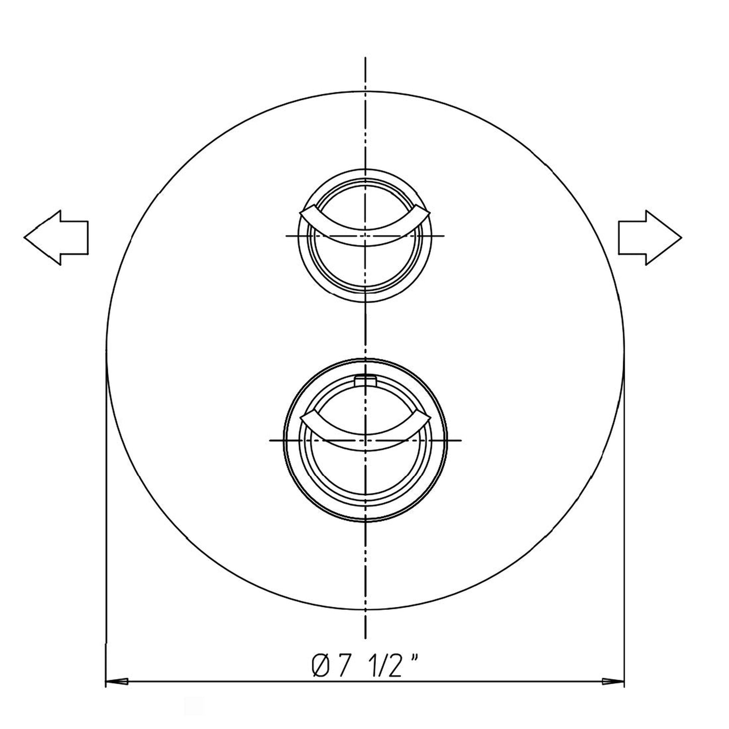 LaToscana Morgana Brushed Nickel Thermostatic Trim With 2-Way Diverter Volume Control
