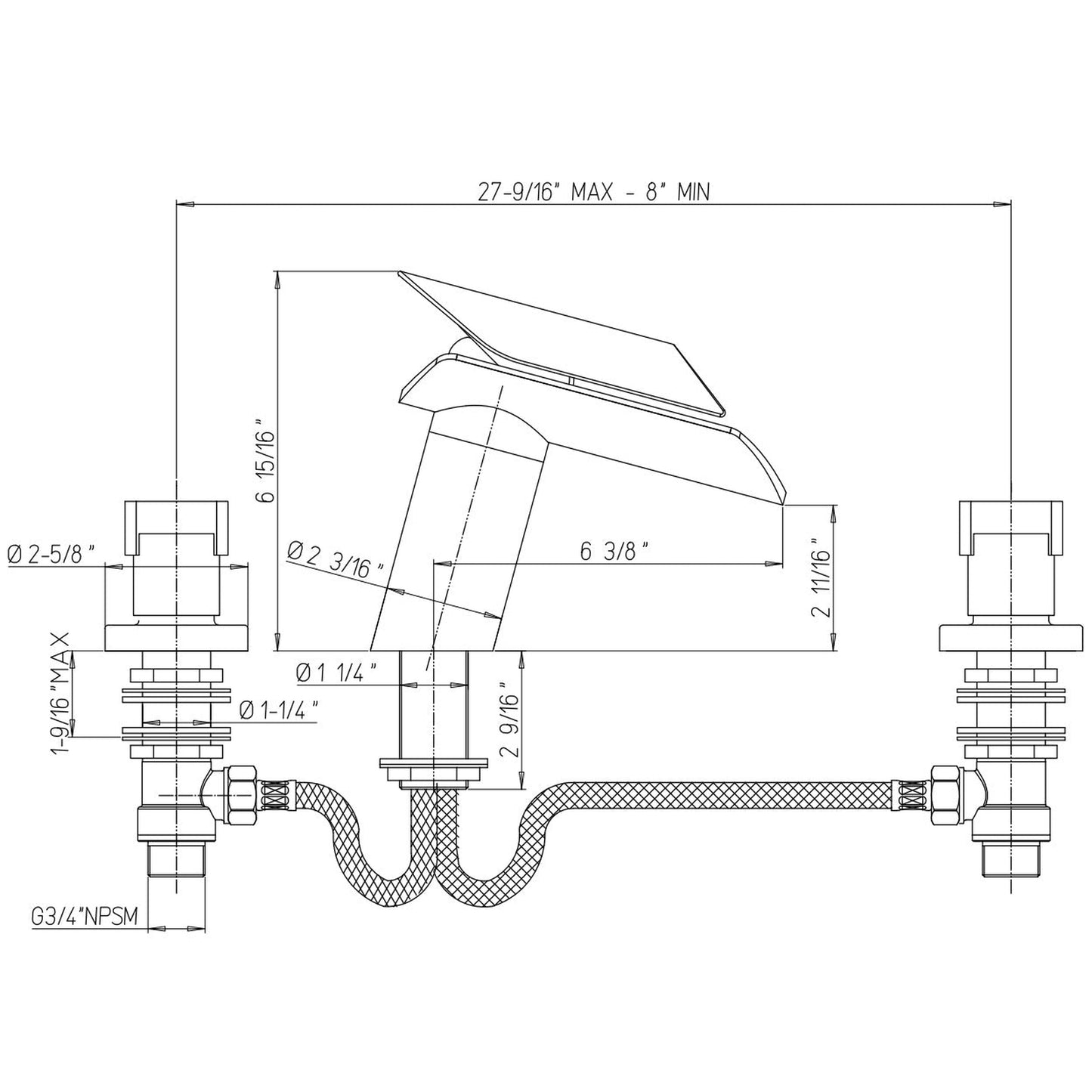 LaToscana Morgana Chrome Roman Tub Faucet With Glass Spout
